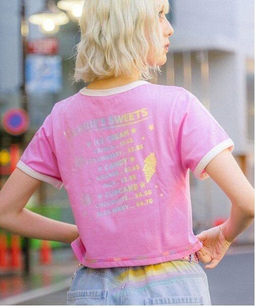 mezzo piano junior / メゾピアノジュニア Tシャツ | 復刻♪ レインボーベリエちゃんリンガーTシャツ | 詳細12