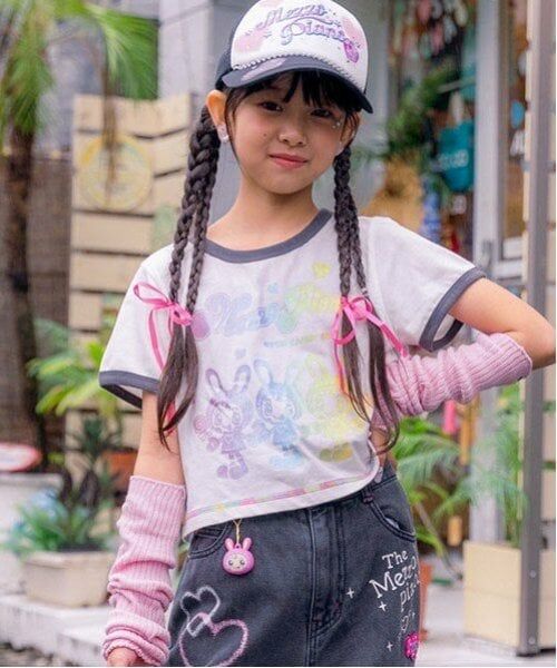 mezzo piano junior / メゾピアノジュニア Tシャツ | 復刻♪ レインボーベリエちゃんリンガーTシャツ | 詳細13