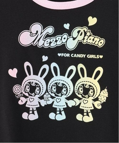 mezzo piano junior / メゾピアノジュニア Tシャツ | 復刻♪ レインボーベリエちゃんリンガーTシャツ | 詳細6