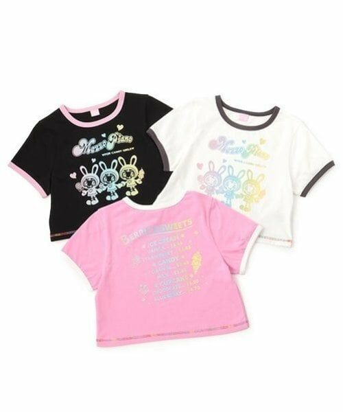 mezzo piano junior / メゾピアノジュニア Tシャツ | 復刻♪ レインボーベリエちゃんリンガーTシャツ | 詳細10