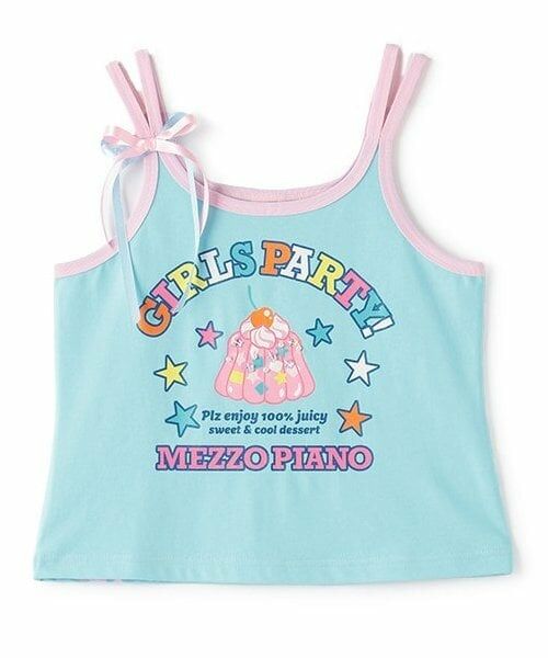 mezzo piano junior / メゾピアノジュニア キャミソール・チューブトップ | 復刻♪ 配色RETRO POPキャミソール（ターコ）