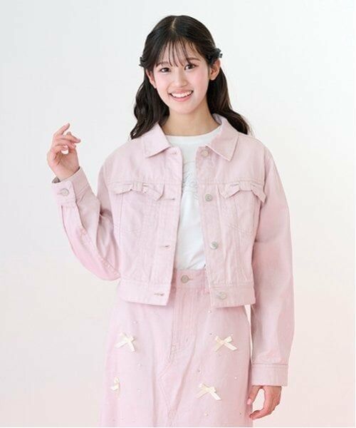 mezzo piano junior / メゾピアノジュニア ブルゾン | リボンフラップデニムジャケット | 詳細4