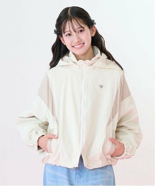 mezzo piano junior / メゾピアノジュニア ブルゾン | 【撥水】切り替えトラックジャケット（薄ベージュ）