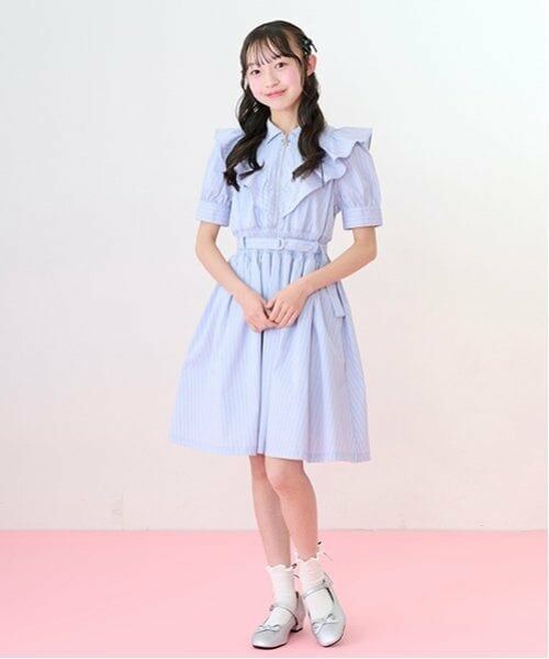 mezzo piano junior / メゾピアノジュニア ミニ丈・ひざ丈ワンピース | 【ニコ☆プチ掲載】ハーフジップフリルワンピース | 詳細2