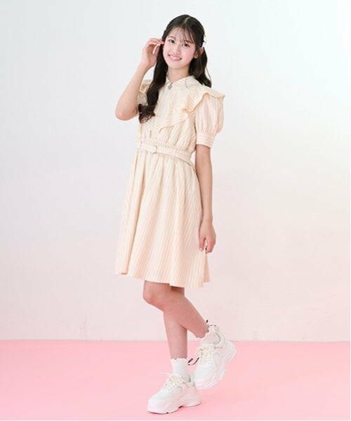 mezzo piano junior / メゾピアノジュニア ミニ丈・ひざ丈ワンピース | 【ニコ☆プチ掲載】ハーフジップフリルワンピース | 詳細5