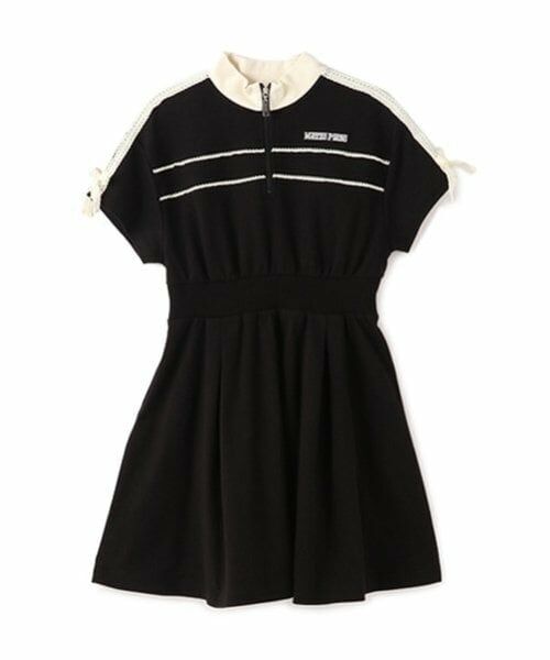 mezzo piano junior / メゾピアノジュニア ミニ丈・ひざ丈ワンピース | トラックワンピース（黒）