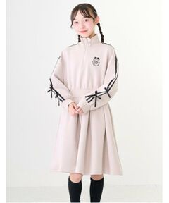 mezzo piano junior / メゾピアノジュニア ミニ丈・ひざ丈ワンピース | ハーフジップサイドリボンワンピース