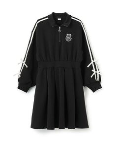 mezzo piano junior / メゾピアノジュニア ミニ丈・ひざ丈ワンピース | ハーフジップサイドリボンワンピース