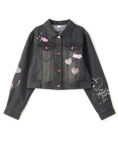 mezzo piano junior / メゾピアノジュニア ブルゾン | 復刻♪ ハートいっぱいデニムジャケット