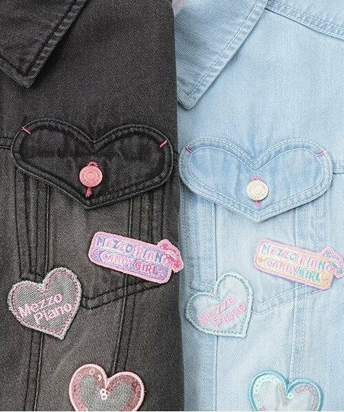 mezzo piano junior / メゾピアノジュニア ブルゾン | 復刻♪ ハートいっぱいデニムジャケット | 詳細3