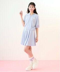 mezzo piano junior / メゾピアノジュニア パーカー | 【ニコ☆プチ掲載】ラメミニ裏毛ジップパーカ＆フレアスカパンセットアップ