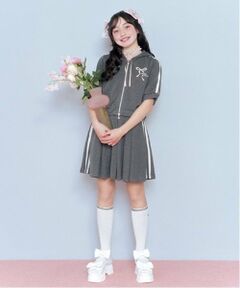 mezzo piano junior / メゾピアノジュニア パーカー | 【ニコ☆プチ掲載】ラメミニ裏毛ジップパーカ＆フレアスカパンセットアップ