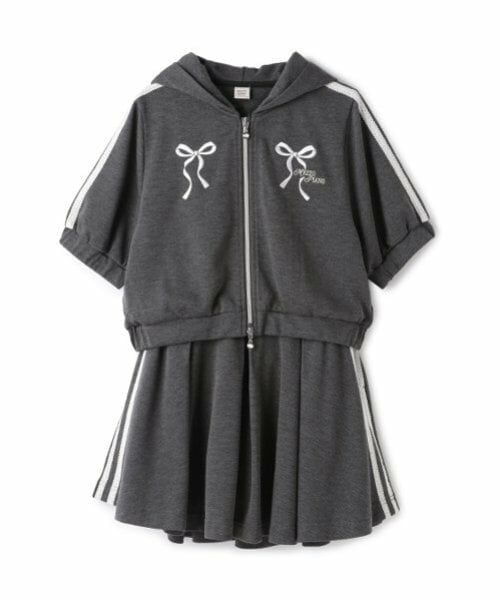 mezzo piano junior / メゾピアノジュニア パーカー | 【ニコ☆プチ掲載】ラメミニ裏毛ジップパーカ＆フレアスカパンセットアップ | 詳細1