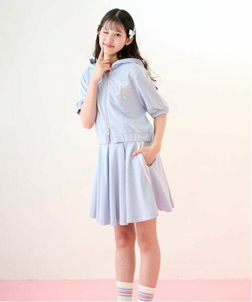 mezzo piano junior / メゾピアノジュニア パーカー | 【ニコ☆プチ掲載】ラメミニ裏毛ジップパーカ＆フレアスカパンセットアップ | 詳細16