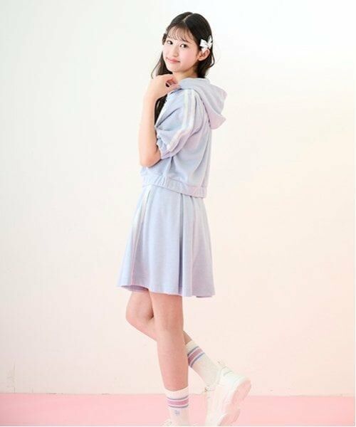 mezzo piano junior / メゾピアノジュニア パーカー | 【ニコ☆プチ掲載】ラメミニ裏毛ジップパーカ＆フレアスカパンセットアップ | 詳細17