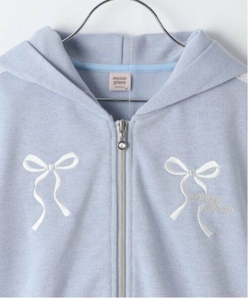 mezzo piano junior / メゾピアノジュニア パーカー | 【ニコ☆プチ掲載】ラメミニ裏毛ジップパーカ＆フレアスカパンセットアップ | 詳細4