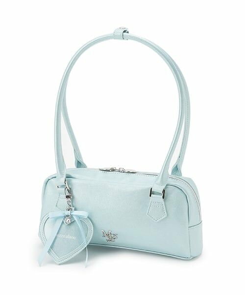 mezzo piano junior / メゾピアノジュニア ハンドバッグ | 【ニコ☆プチ・Cuugal掲載】ハートチャームつきロングハンドルバッグ（ライト ブルー）