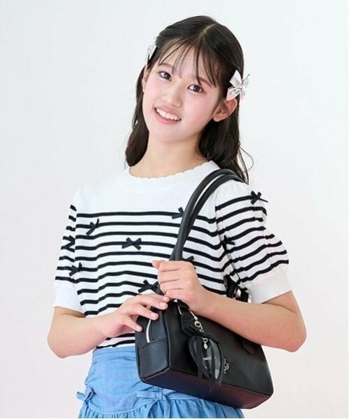 mezzo piano junior / メゾピアノジュニア ハンドバッグ | 【ニコ☆プチ・Cuugal掲載】ハートチャームつきロングハンドルバッグ | 詳細4