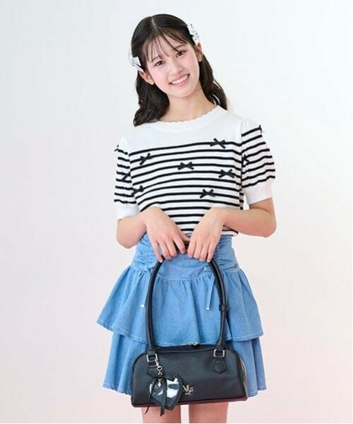 mezzo piano junior / メゾピアノジュニア ハンドバッグ | 【ニコ☆プチ・Cuugal掲載】ハートチャームつきロングハンドルバッグ | 詳細6