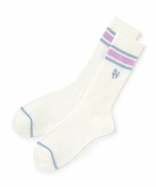 mezzo piano junior / メゾピアノジュニア ソックス | ラインリブソックス（オフ ホワイト）