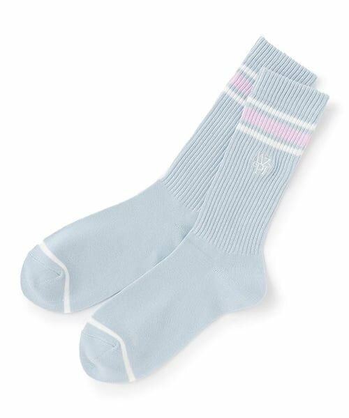 mezzo piano junior / メゾピアノジュニア ソックス | ラインリブソックス（サックス）