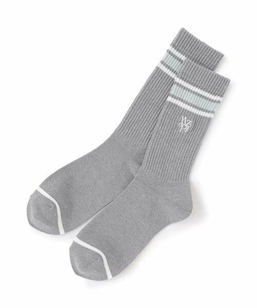 mezzo piano junior / メゾピアノジュニア ソックス | ラインリブソックス（グレー）