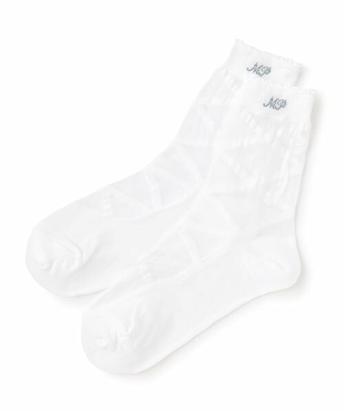 mezzo piano junior / メゾピアノジュニア ソックス | 【ニコ☆プチ掲載】シアーレースアップソックス（オフ ホワイト）