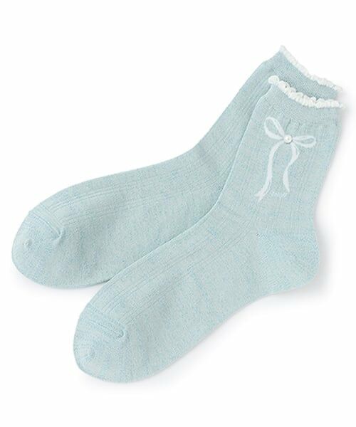 mezzo piano junior / メゾピアノジュニア ソックス | リボン&パールソックス（サックス）