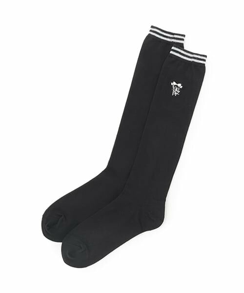 mezzo piano junior / メゾピアノジュニア ソックス | 細ラインハイソックス（黒）