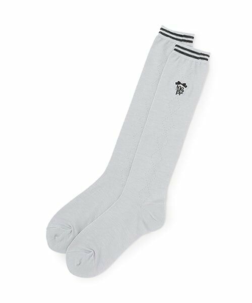 mezzo piano junior / メゾピアノジュニア ソックス | 細ラインハイソックス（シルバー グレー）