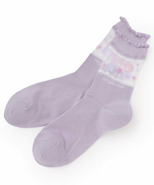 mezzo piano junior / メゾピアノジュニア ソックス | シアーシェルソックス（ラベンダー）
