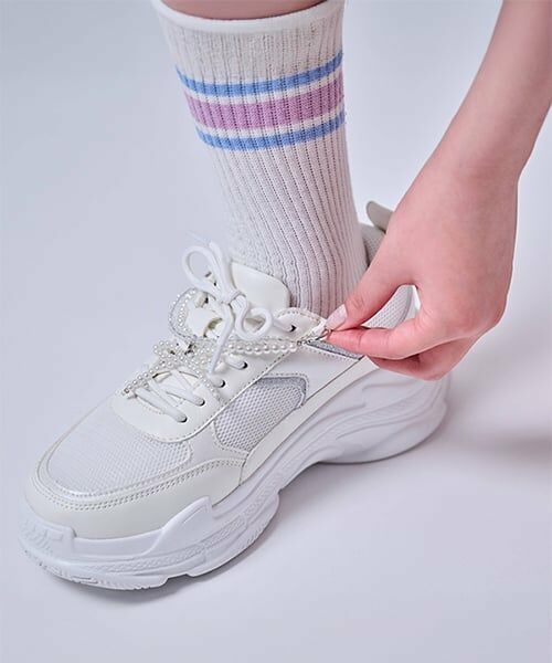 mezzo piano junior / メゾピアノジュニア スニーカー | パールチャームつきダッドスニーカー | 詳細14