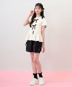 mezzo piano junior / メゾピアノジュニア ショート・ハーフ・半端丈パンツ | 【水陸両用】クシュっとリボンショートパンツ