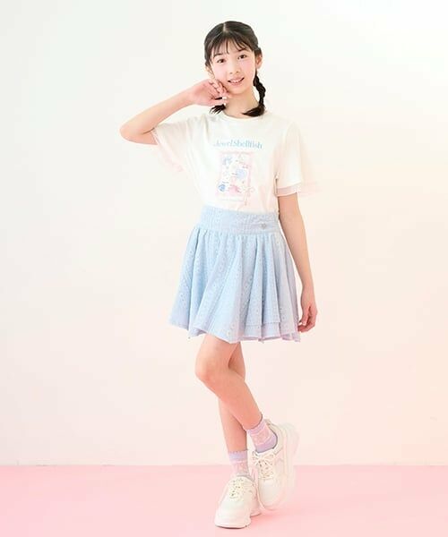 mezzo piano junior / メゾピアノジュニア ミニ・ひざ丈スカート | 【ニコ☆プチ掲載】アソート素材イレギュラーヘムスカパン | 詳細16