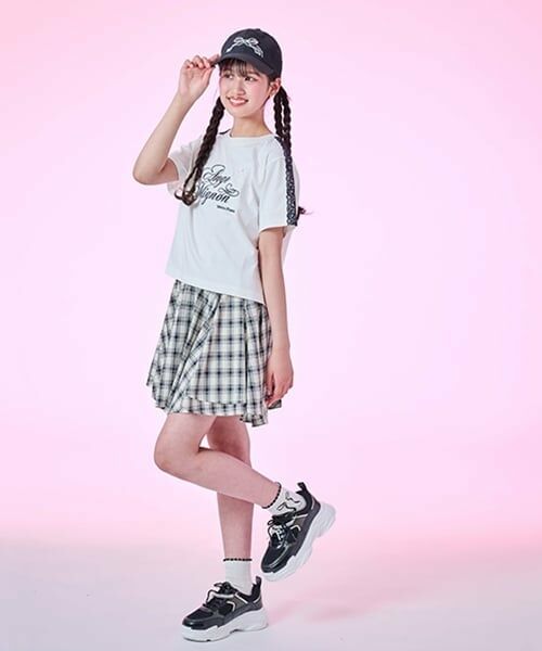 mezzo piano junior / メゾピアノジュニア ミニ・ひざ丈スカート | 【ニコ☆プチ掲載】アソート素材イレギュラーヘムスカパン | 詳細20