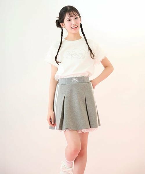 mezzo piano junior / メゾピアノジュニア ミニ・ひざ丈スカート | ジャージスカート&レースパンツセット | 詳細17