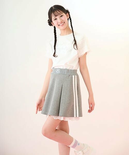 mezzo piano junior / メゾピアノジュニア ミニ・ひざ丈スカート | ジャージスカート&レースパンツセット | 詳細19