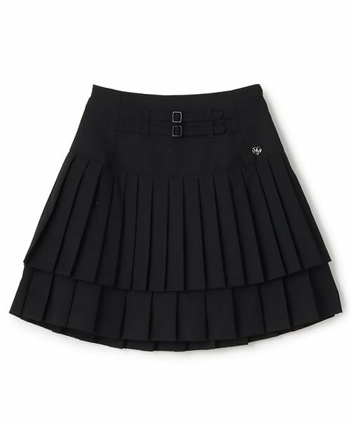 mezzo piano junior / メゾピアノジュニア ショート・ハーフ・半端丈パンツ | 【ニコ☆プチ掲載】2段プリーツスカパン（黒）