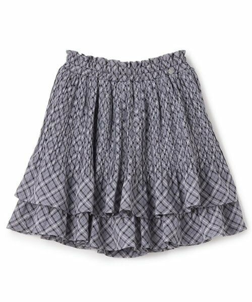 mezzo piano junior / メゾピアノジュニア ショート・ハーフ・半端丈パンツ | 【ニコ☆プチ掲載】シアーチェックランダムプリーツスカパン（ライト グレー）