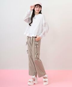 mezzo piano junior / メゾピアノジュニア その他パンツ | 【吸水速乾】ロゴリボン 2WAYパラシュートパンツ