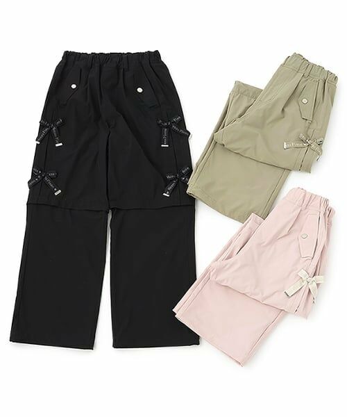 mezzo piano junior / メゾピアノジュニア その他パンツ | 【吸水速乾】ロゴリボン 2WAYパラシュートパンツ | 詳細11