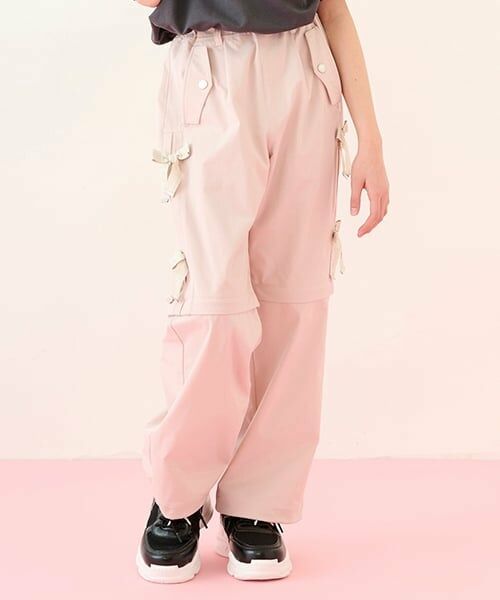 mezzo piano junior / メゾピアノジュニア その他パンツ | 【吸水速乾】ロゴリボン 2WAYパラシュートパンツ | 詳細15