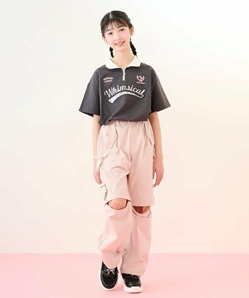 mezzo piano junior / メゾピアノジュニア その他パンツ | 【吸水速乾】ロゴリボン 2WAYパラシュートパンツ | 詳細18