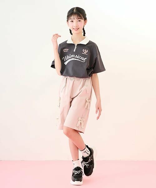 mezzo piano junior / メゾピアノジュニア その他パンツ | 【吸水速乾】ロゴリボン 2WAYパラシュートパンツ | 詳細20