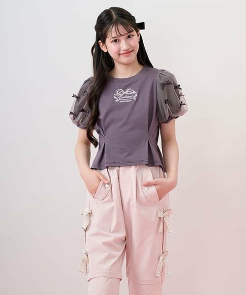 mezzo piano junior / メゾピアノジュニア その他パンツ | 【吸水速乾】ロゴリボン 2WAYパラシュートパンツ | 詳細22