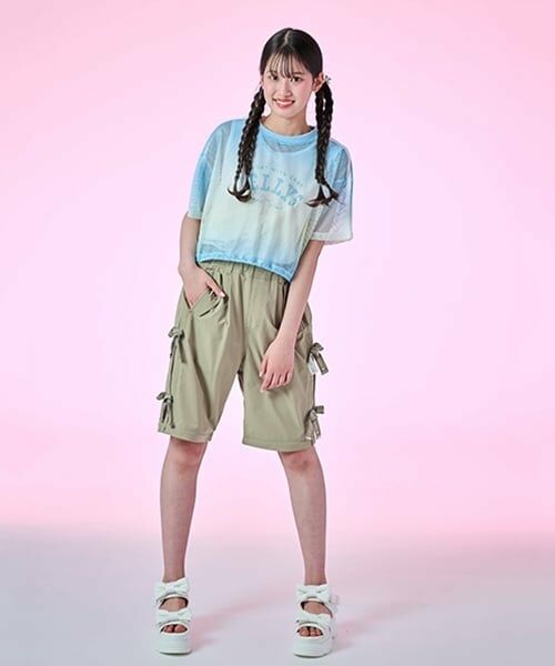 mezzo piano junior / メゾピアノジュニア その他パンツ | 【吸水速乾】ロゴリボン 2WAYパラシュートパンツ | 詳細23