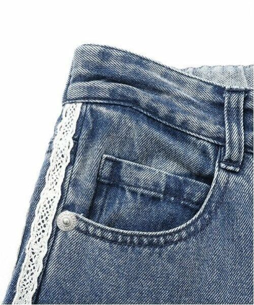 mezzo piano junior / メゾピアノジュニア その他パンツ | 細見えバレルレッグデニムパンツ（アソートデザイン） | 詳細5