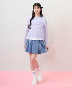 mezzo piano junior / メゾピアノジュニア ショート・ハーフ・半端丈パンツ | デニムカーゴスカート（スパッツつき）