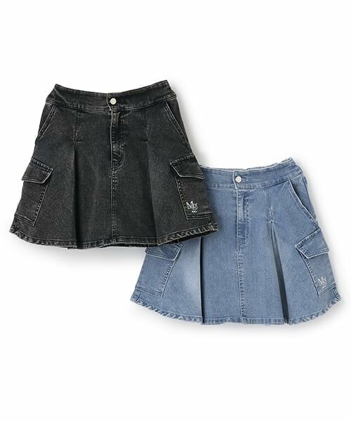 mezzo piano junior / メゾピアノジュニア ショート・ハーフ・半端丈パンツ | デニムカーゴスカート（スパッツつき） | 詳細11