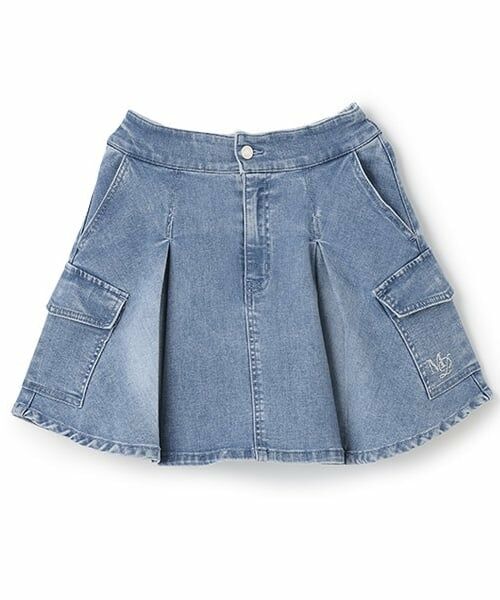 mezzo piano junior / メゾピアノジュニア ショート・ハーフ・半端丈パンツ | デニムカーゴスカート（スパッツつき） | 詳細12